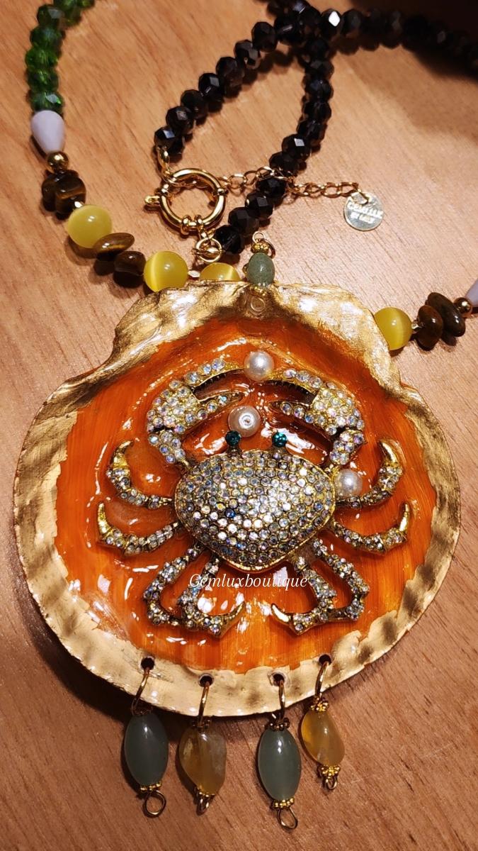 Colorful Crab Ocean Necklace