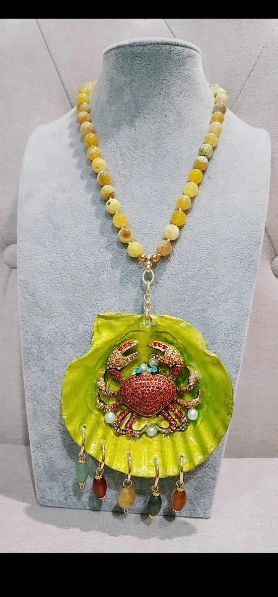 Colorful Crab Ocean Necklace