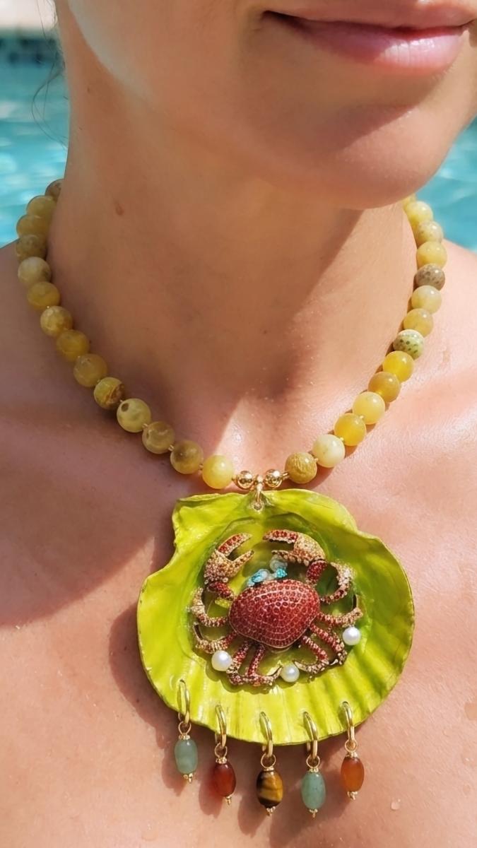 Colorful Crab Ocean Necklace