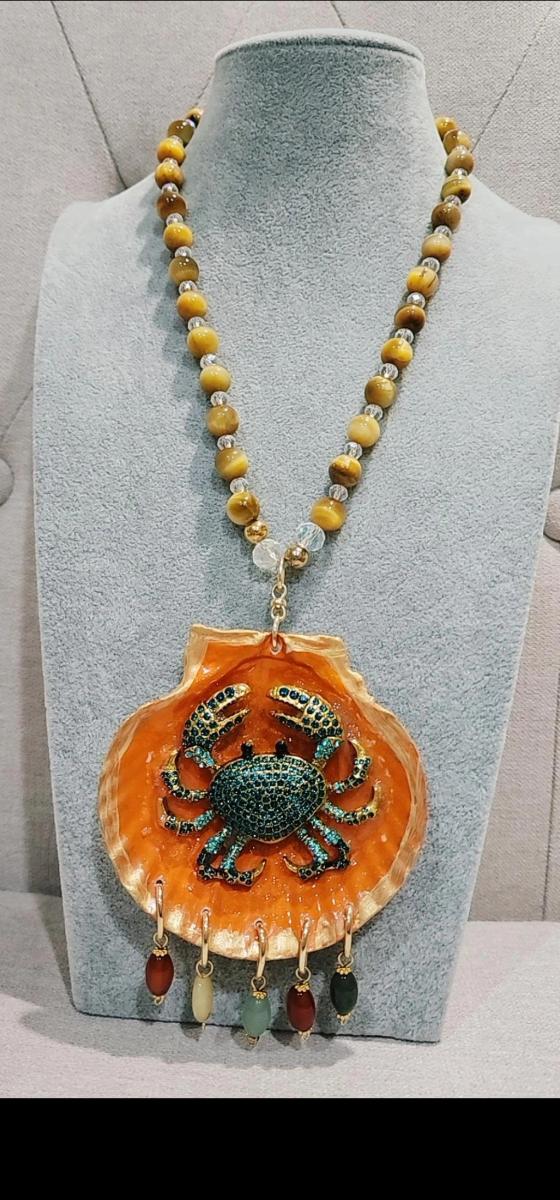 Colorful Crab Ocean Necklace
