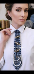 Beaded Bee Necktie Necklace